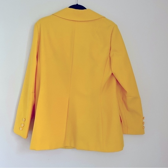 🎯3/$10 Vintage VTG David Crystal Vibrant Sunny Yellow Blazer Jacket 16 - Picture 6 of 6